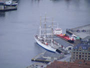 Blick vom Fløien auf die Statsraad Lehmkuhl