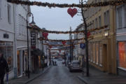 die noch Weihnachtlich Geschmückten Gassen von Stavanger