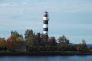 der Daugavgriva Leuchtturm an der Einfahrt nach Riga